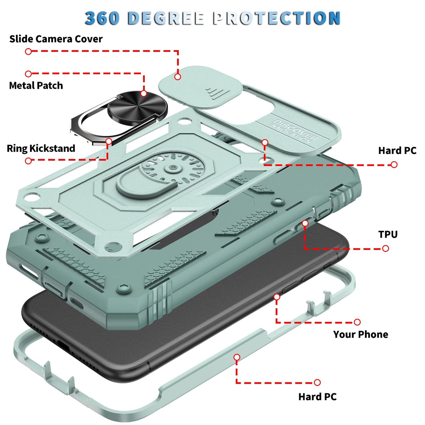 iPhone 11 MagSafe Case with Camera lens & Ring Holder
