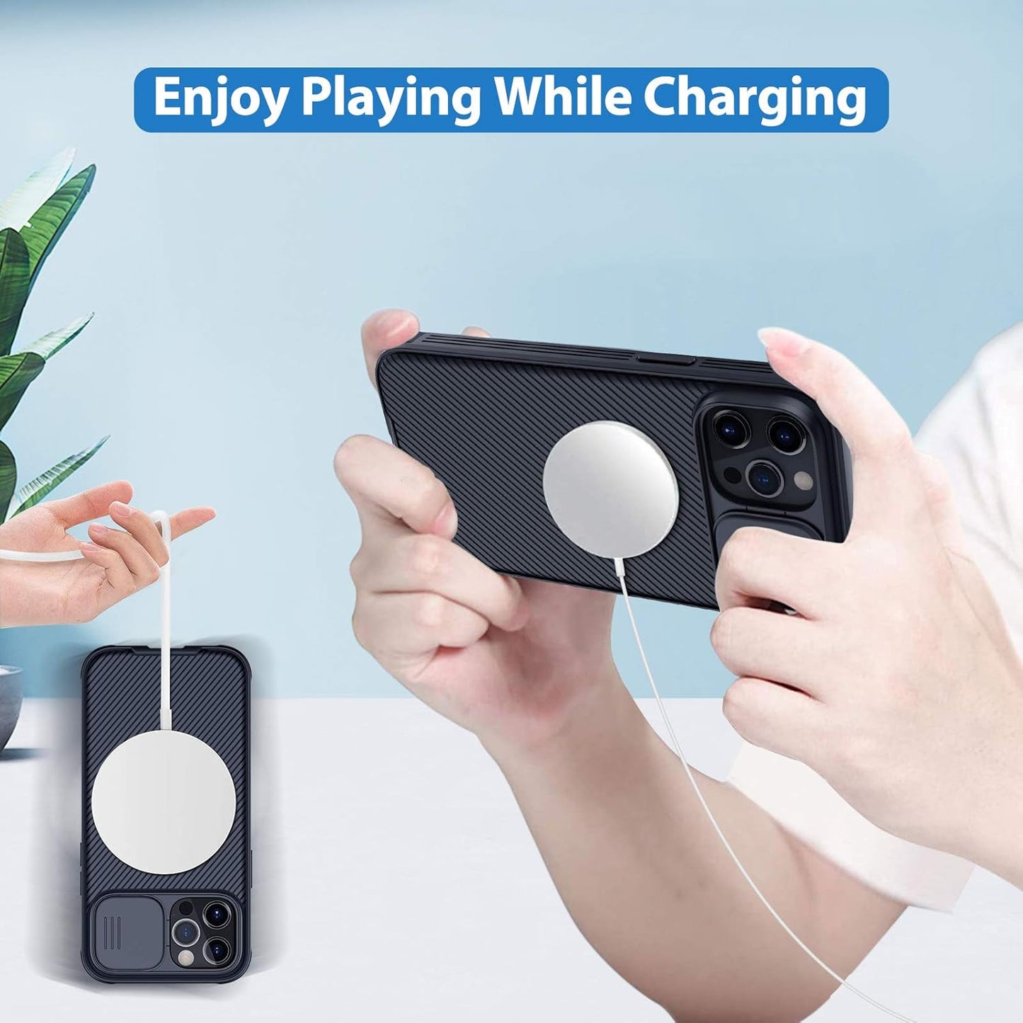 iPhone 11 Magnetic Ring Stand Case with Camera Slider
