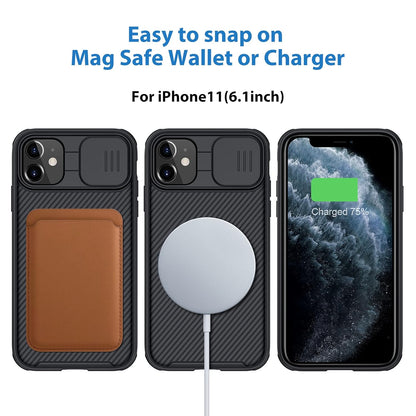 iPhone 11 Magnetic Ring Stand Case with Camera Slider