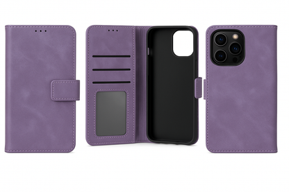 BitzShield Classic Wallet – PU Leather Flip Case for iPhone (Card Holder + Magnetic Closure)