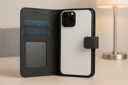 BitzShield Classic Wallet – PU Leather Flip Case for iPhone (Card Holder + Magnetic Closure)