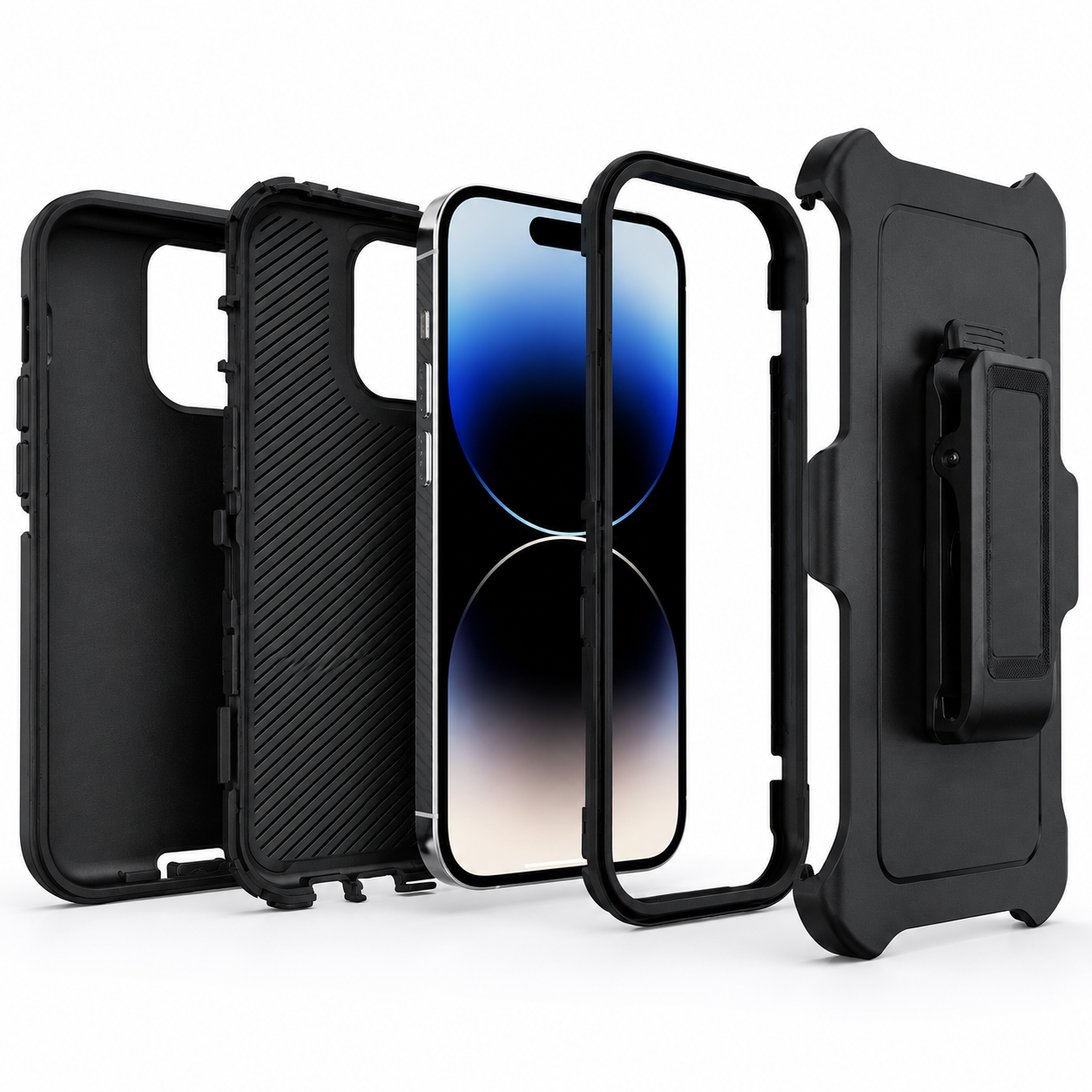 Exploded 4-layer protection design of BitzShield Armor Series Defender Case