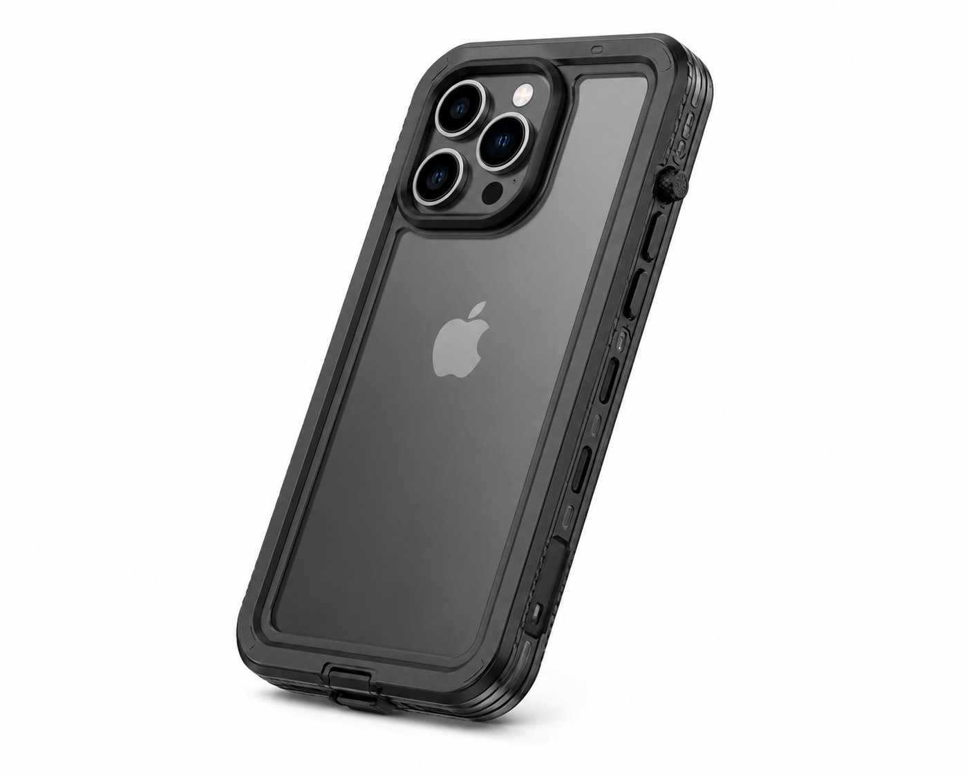 45 degree angle view of BitzShield Armor Series Waterproof Case for iPhone 15 Pro Max