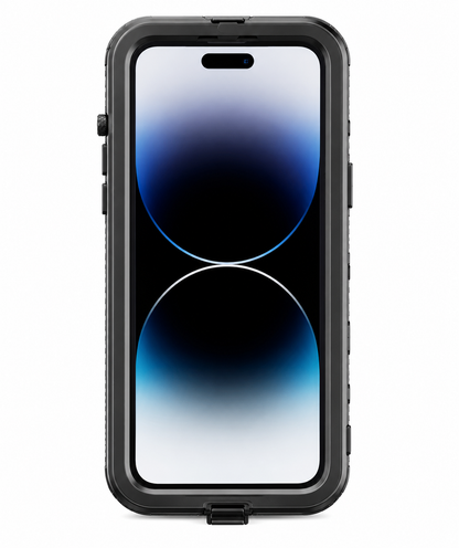 Front view of BitzShield Armor Series Waterproof Case for iPhone 15 Pro Max