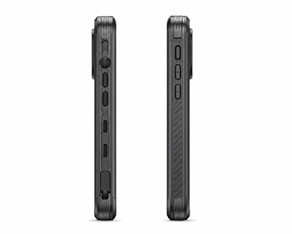 Side profile of BitzShield Armor Series Waterproof Case showing sealed waterproof design