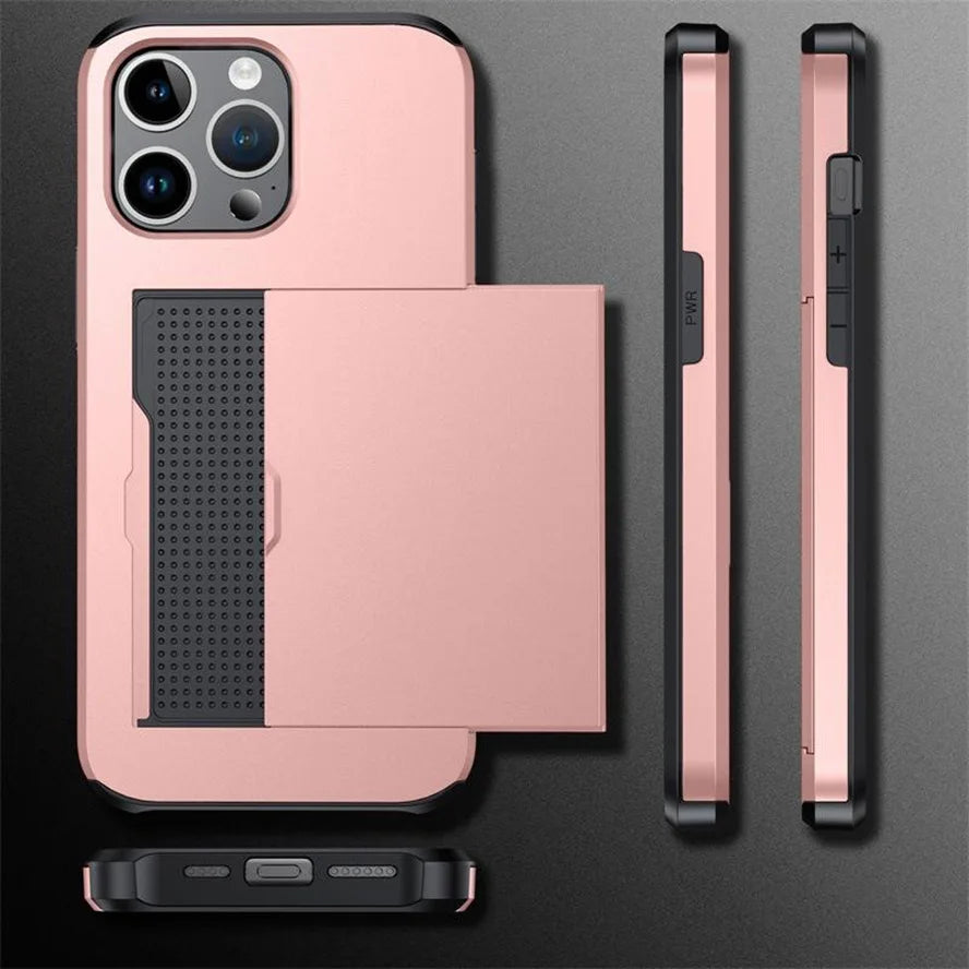 Side profile of BitzShield Card Slide Series Case showing slim protective design