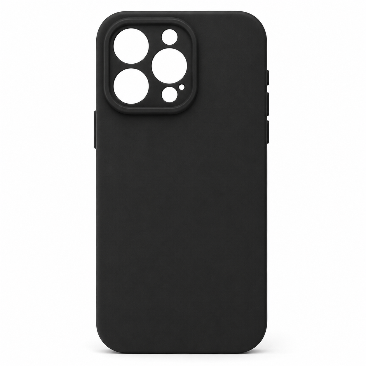 Black BitzShield Flex Series Soft Silicone Case for iPhone 15 Pro Max with premium soft-touch finish