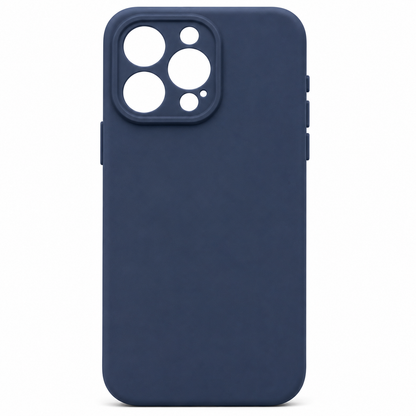 Blue BitzShield Flex Series Soft Silicone Case for iPhone 15 Pro Max with premium soft-touch silicone finish