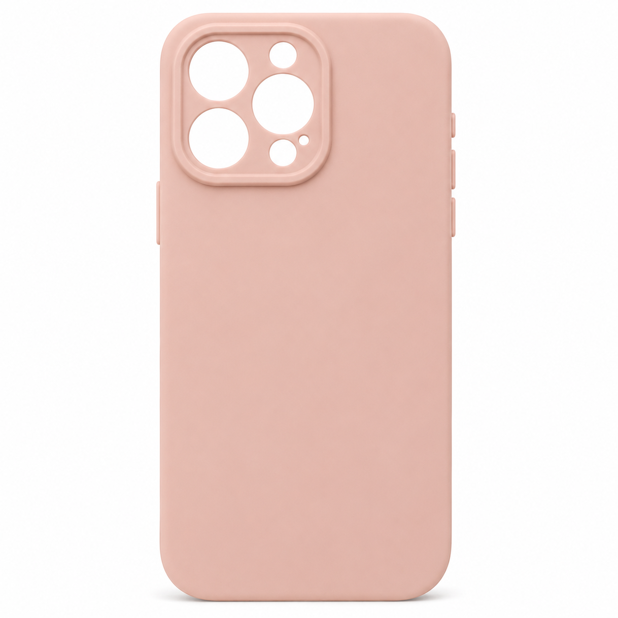 Sand Pink BitzShield Flex Series Soft Silicone Case for iPhone 15 Pro Max with premium soft-touch silicone finish