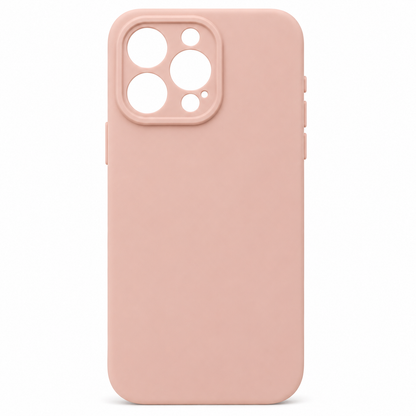 Sand Pink BitzShield Flex Series Soft Silicone Case for iPhone 15 Pro Max with premium soft-touch silicone finish