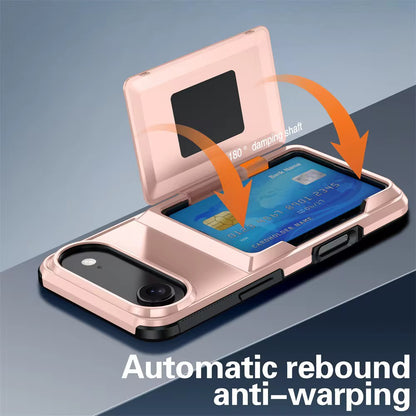 Rear view of BitzShield Go Wallet Series Case with rugged protection and storage compartment