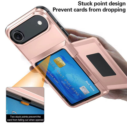 BitzShield Go Wallet Series Case with hidden storage compartment open for cards and cash