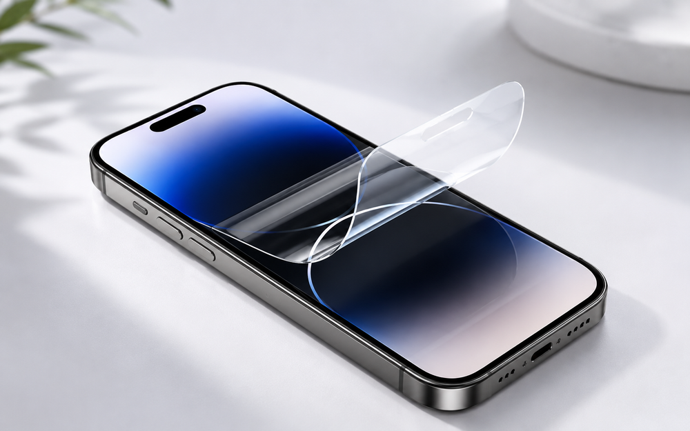 Hydrogel screen protector for smartphone