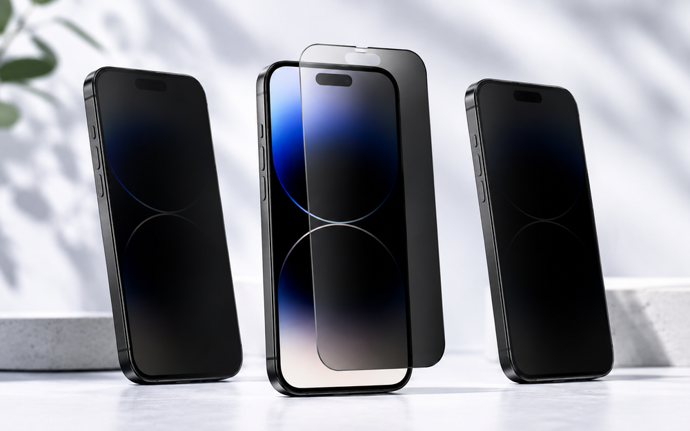 Privacy tempered glass screen protector for smartphone