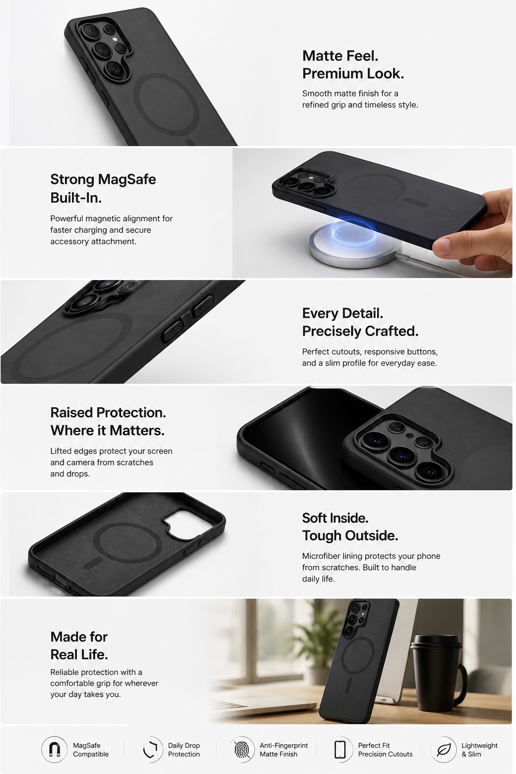 BitzShield Matte MagSafe Case for Samsung Galaxy S26 Ultra